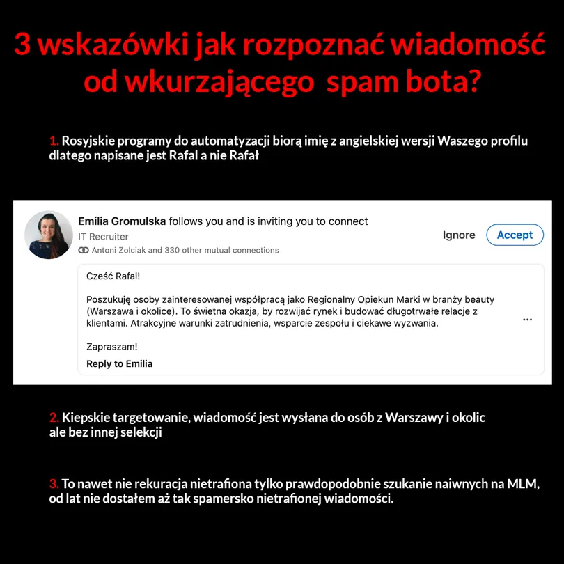 Image about spam i boty na linkedin