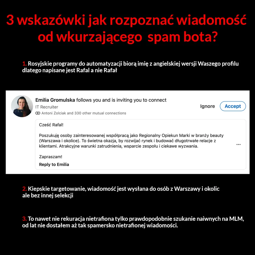 Spam i boty na LinkedIn
